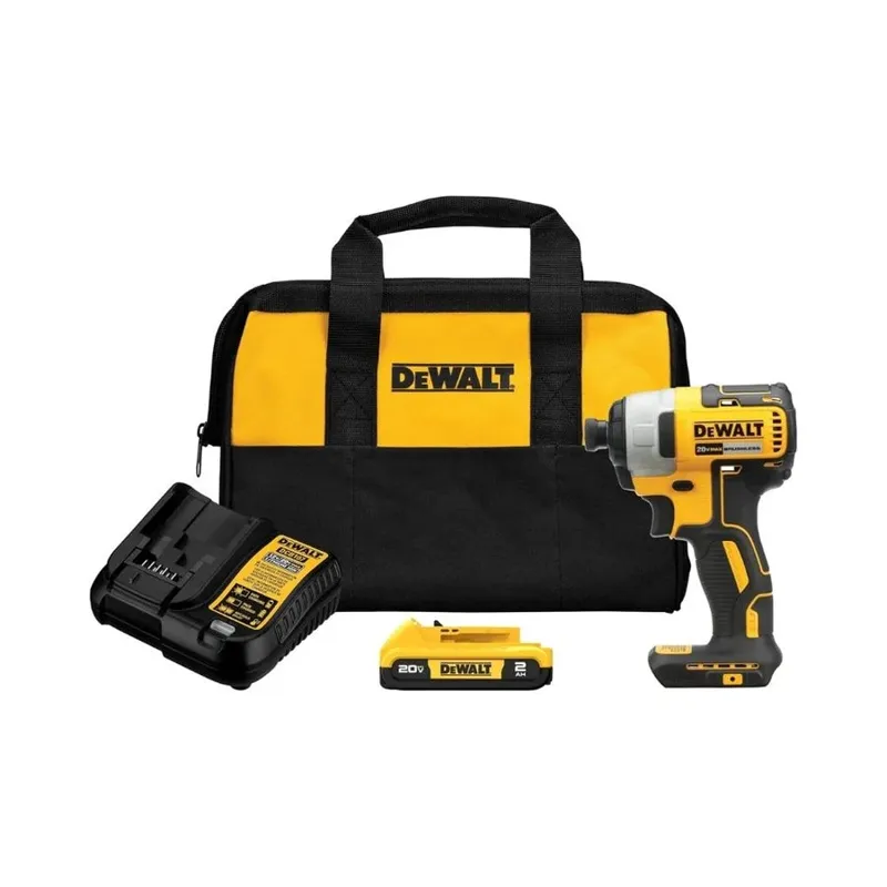 DEWALT 20V MAX Lithium-Ion Brushless Cordless 1/4 in. Impact Driver Kit with 2.0 Ah Battery and Charger